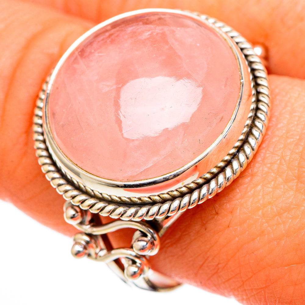 Rose Quartz Rings handcrafted by Anasilvercos - RING102159