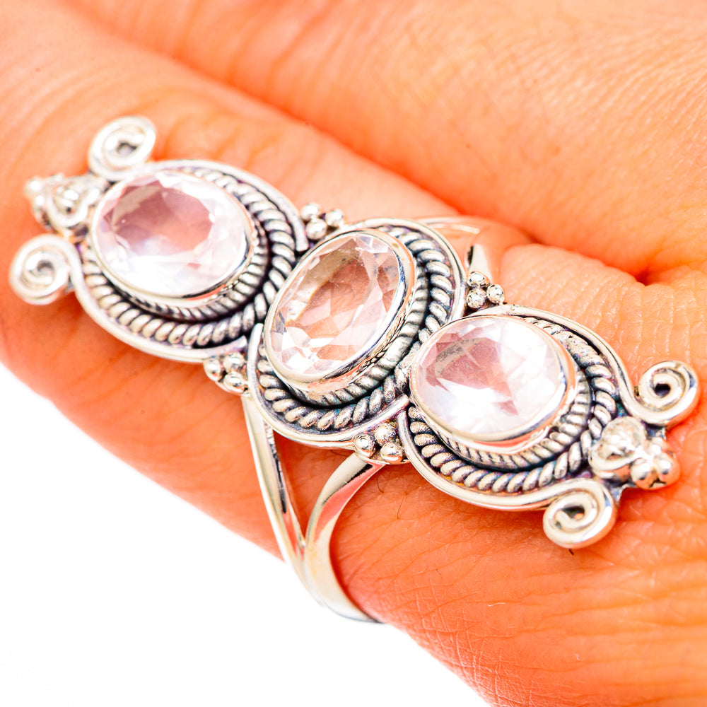 Rose Quartz Rings handcrafted by Anasilvercos - RING102160