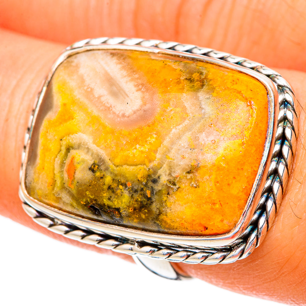 Bumble Bee Jasper Rings handcrafted by Anasilvercos - RING102173