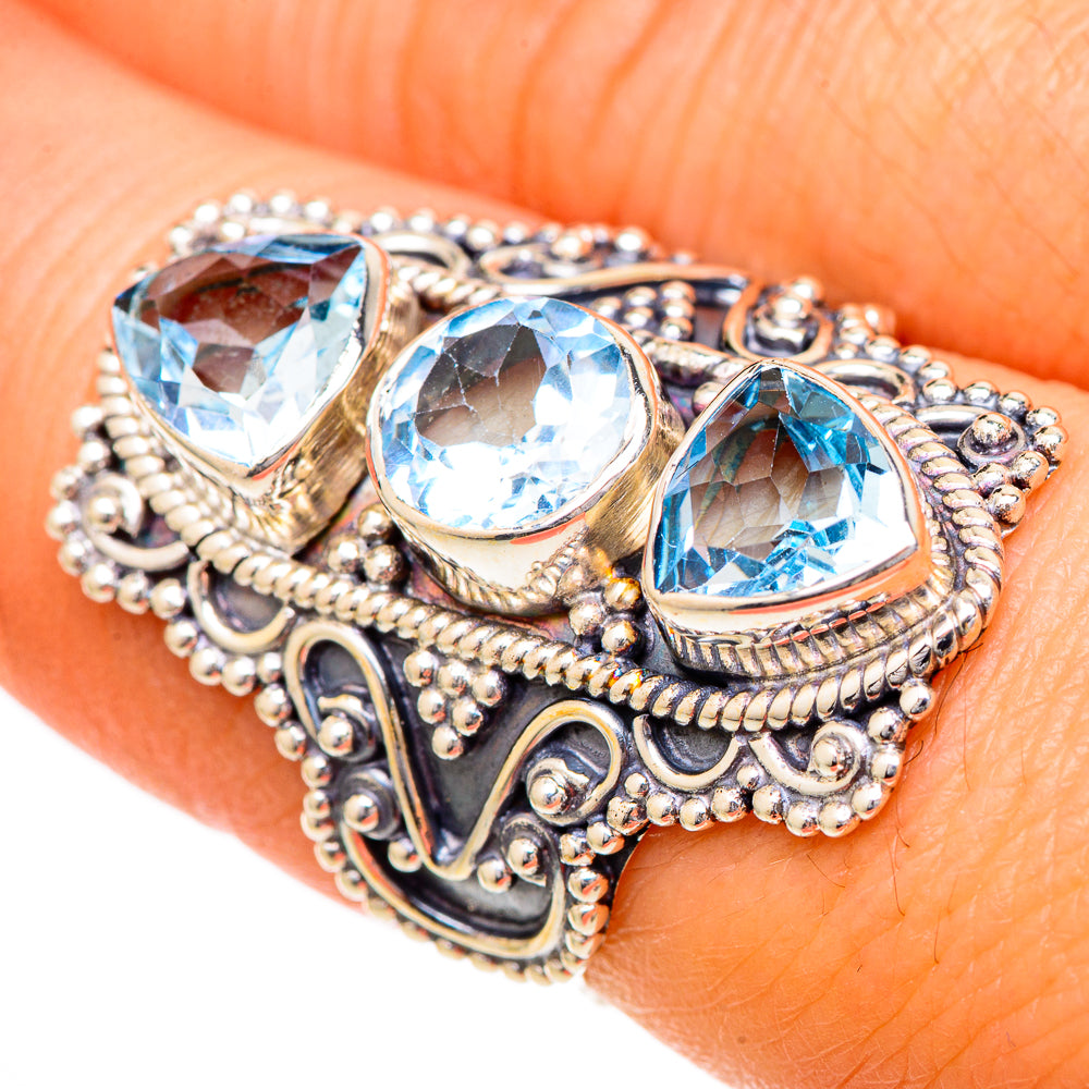 Blue Topaz Rings handcrafted by Anasilvercos - RING102177