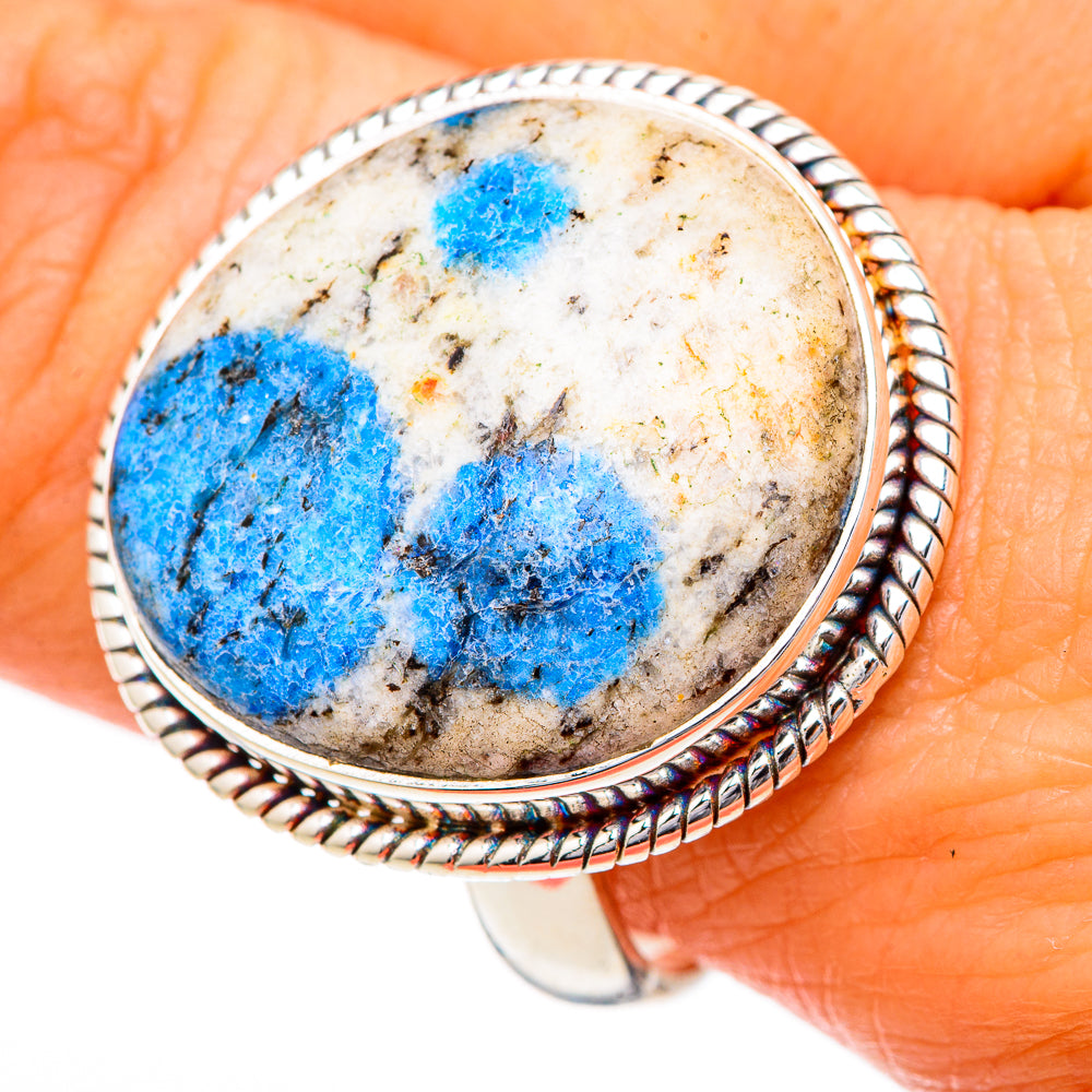 K2 Blue Azurite Rings handcrafted by Anasilvercos - RING102180