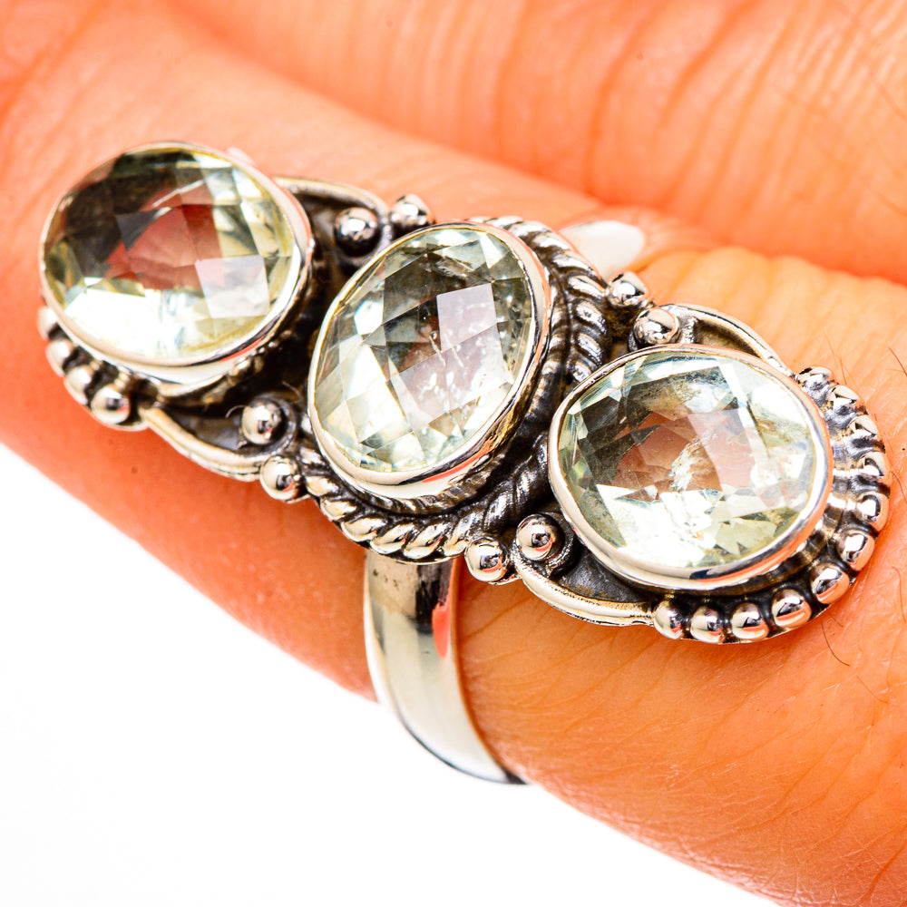 Green Amethyst Rings handcrafted by Anasilvercos - RING102184