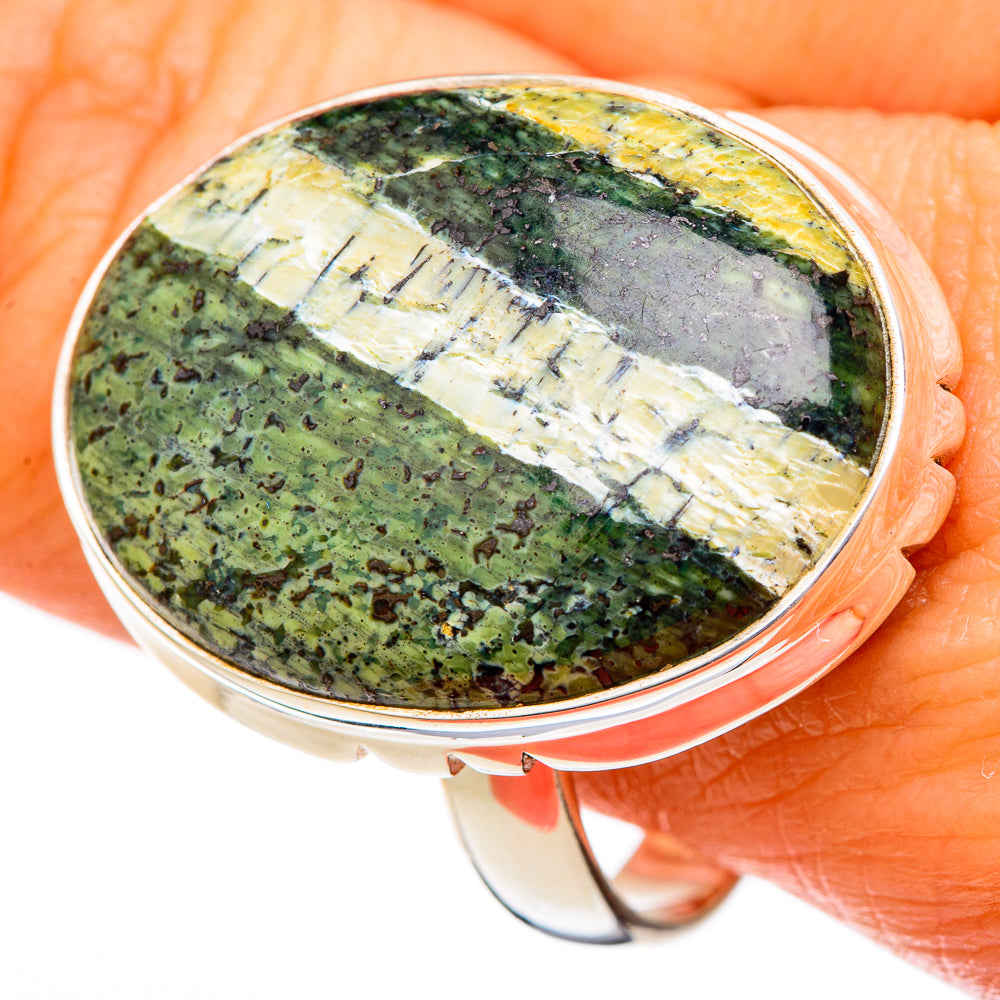 Lizard Jasper Rings handcrafted by Anasilvercos - RING102189
