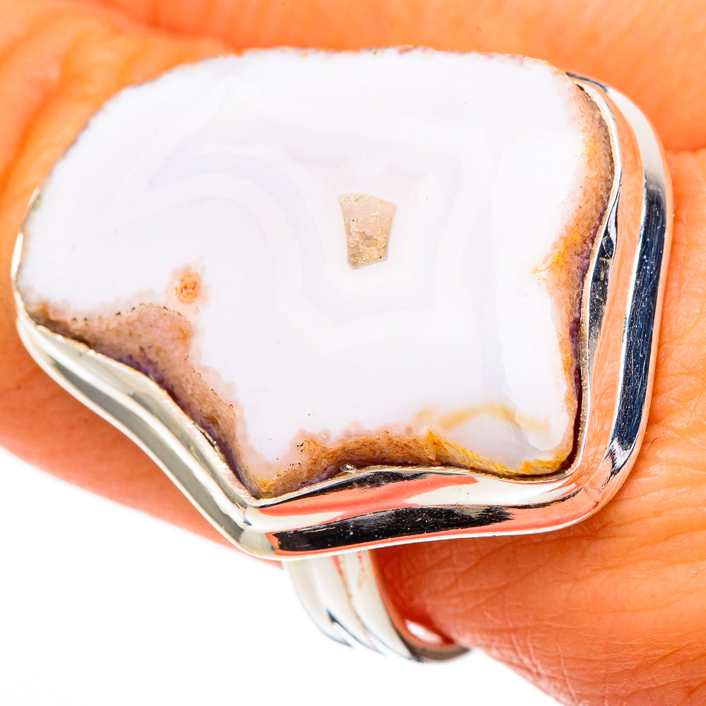 White Geode Slice Rings handcrafted by Anasilvercos - RING102208