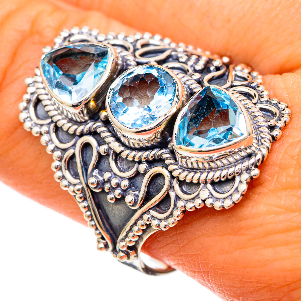 Blue Topaz Rings handcrafted by Anasilvercos - RING102214