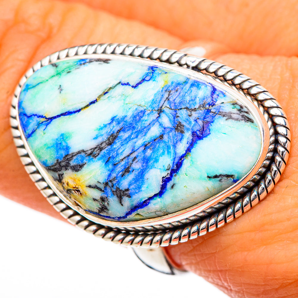 Blue Howlite Rings handcrafted by Anasilvercos - RING102216