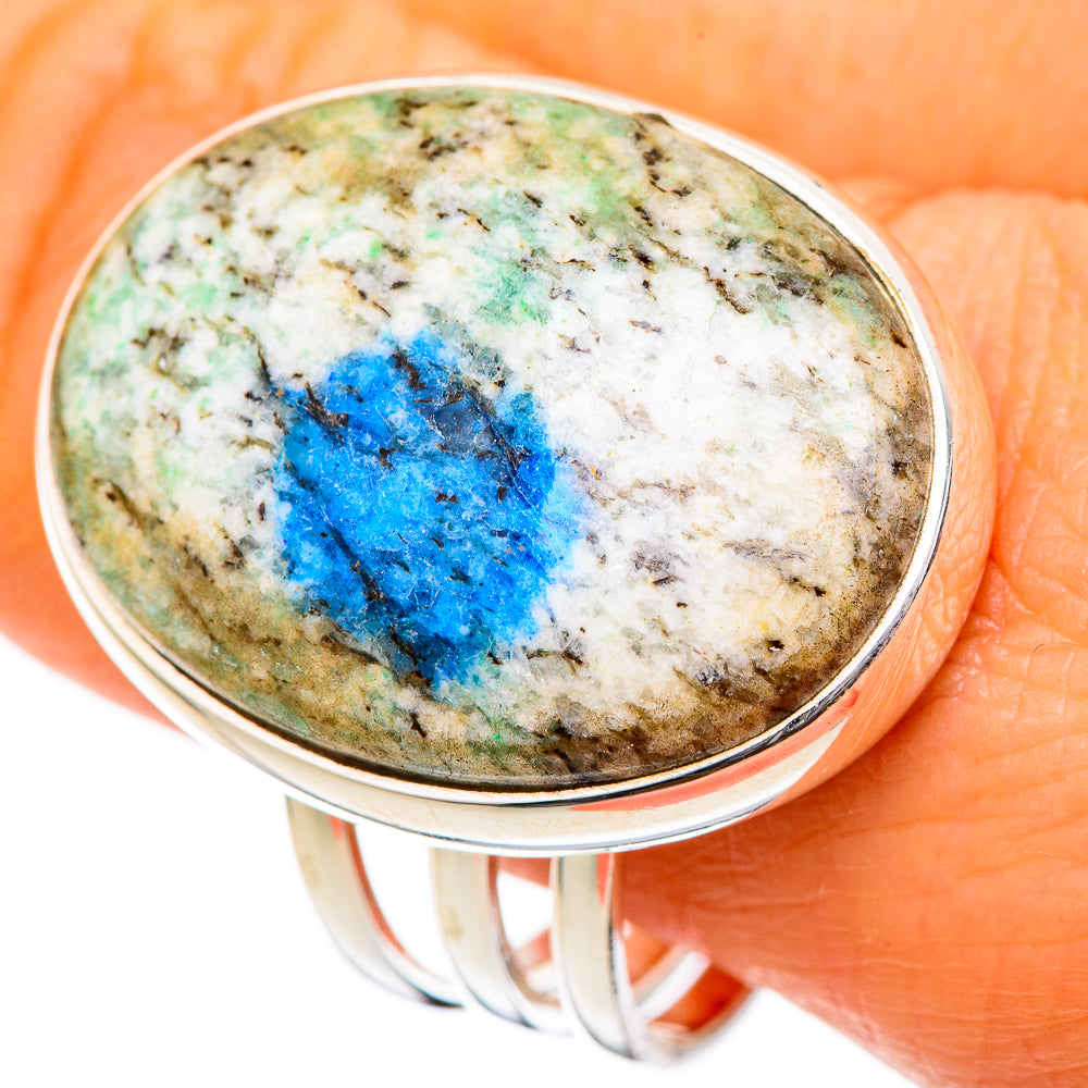K2 Blue Azurite Rings handcrafted by Anasilvercos - RING102217