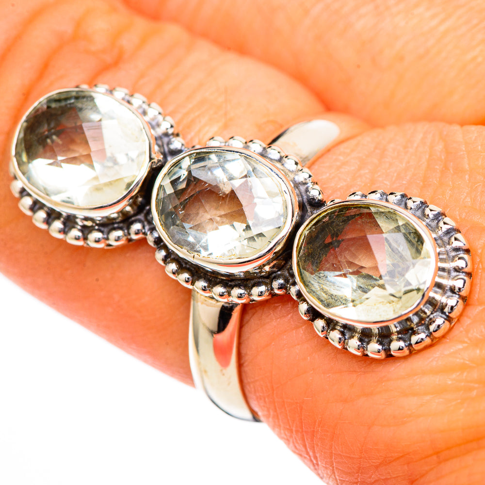 Green Amethyst Rings handcrafted by Anasilvercos - RING102226