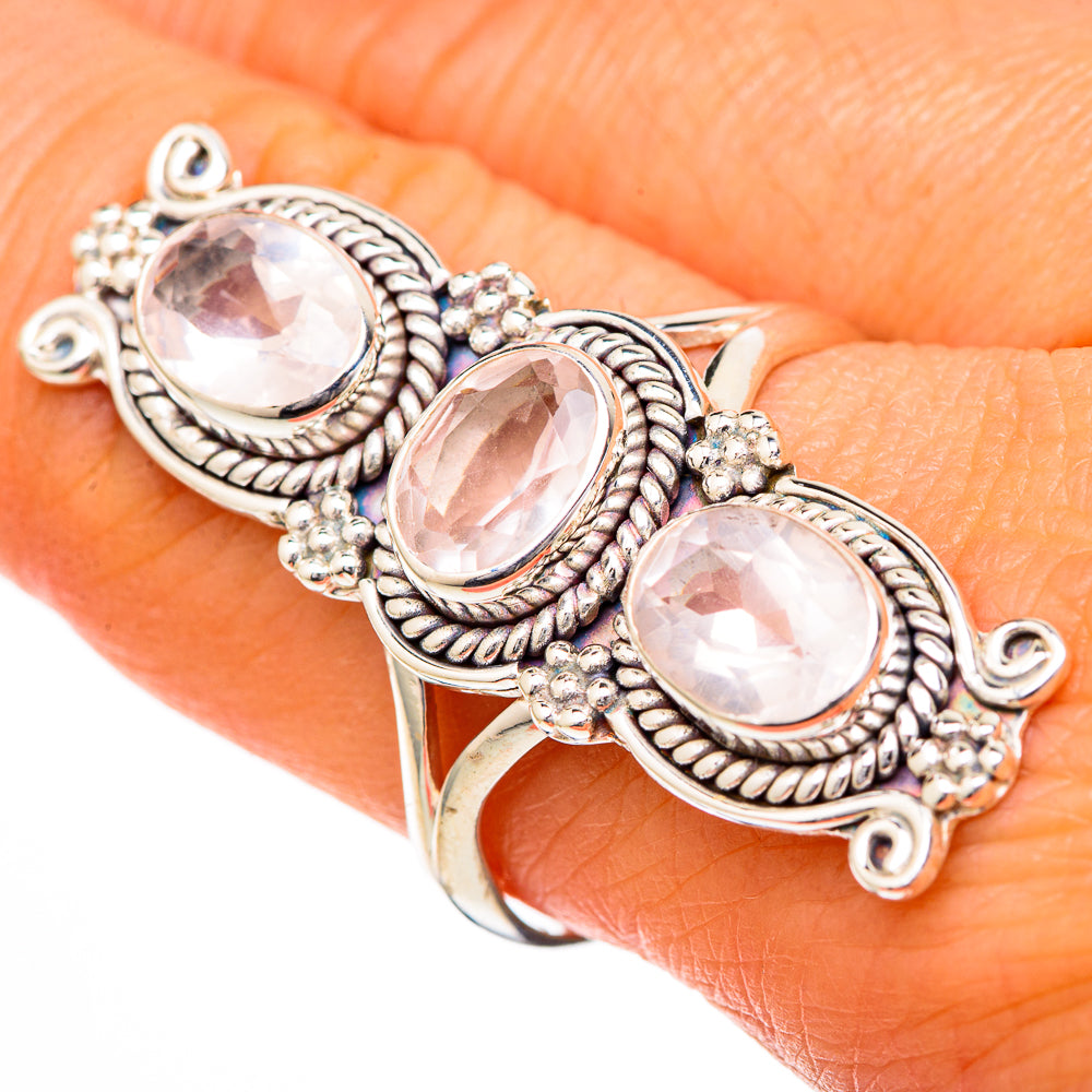 Rose Quartz Rings handcrafted by Anasilvercos - RING102233