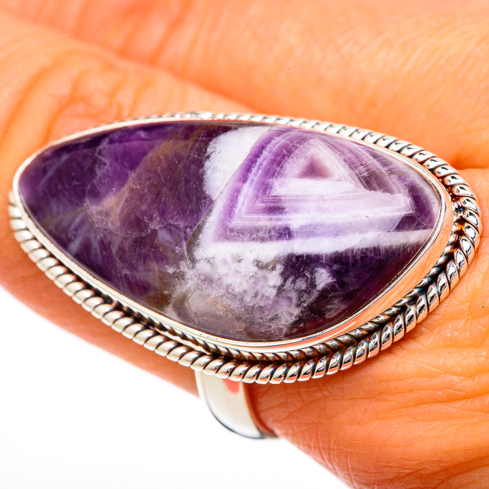 Chevron Amethyst Rings handcrafted by Anasilvercos - RING102236