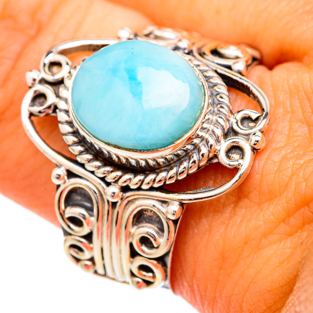 Larimar Rings handcrafted by Anasilvercos - RING102241
