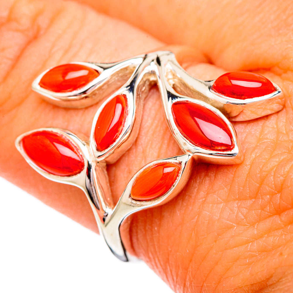 Mediterranean Red Coral Rings handcrafted by Anasilvercos - RING102254