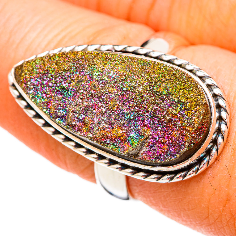 Spectro Pyrite Druzy Rings handcrafted by Anasilvercos - RING102257