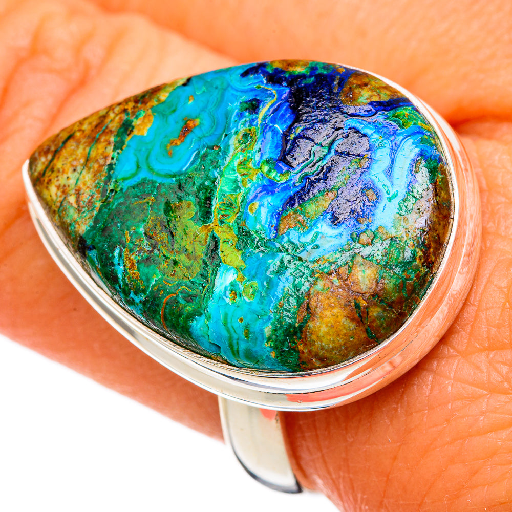 Azurite Malachite Rings handcrafted by Anasilvercos - RING102266