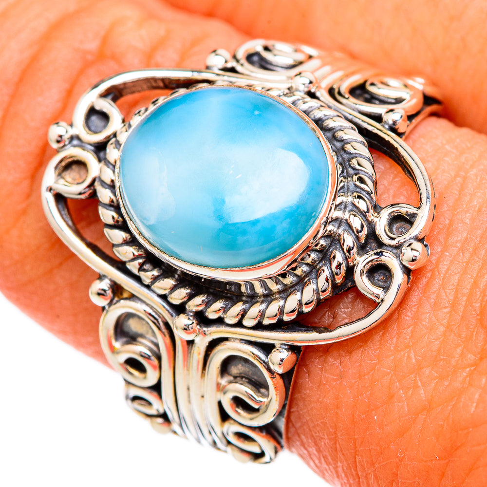 Larimar Rings handcrafted by Anasilvercos - RING102270