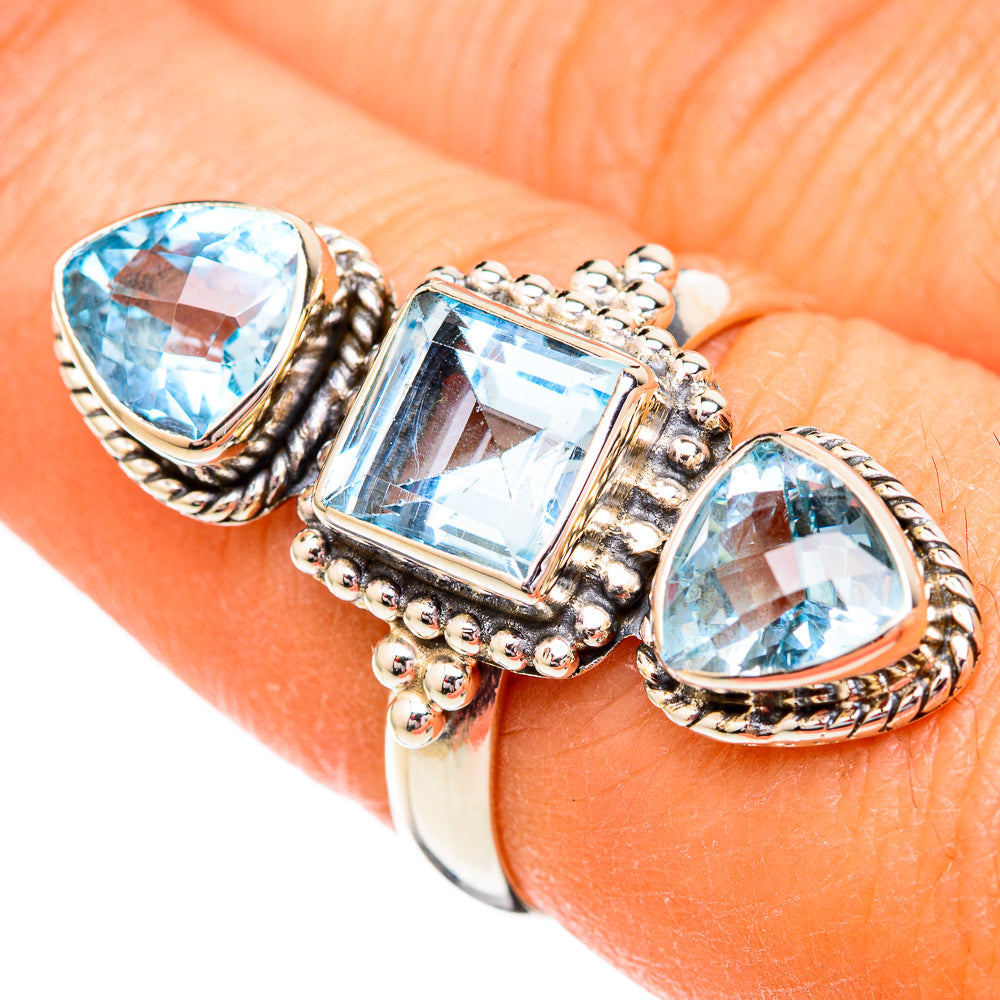 Blue Topaz Rings handcrafted by Anasilvercos - RING102272