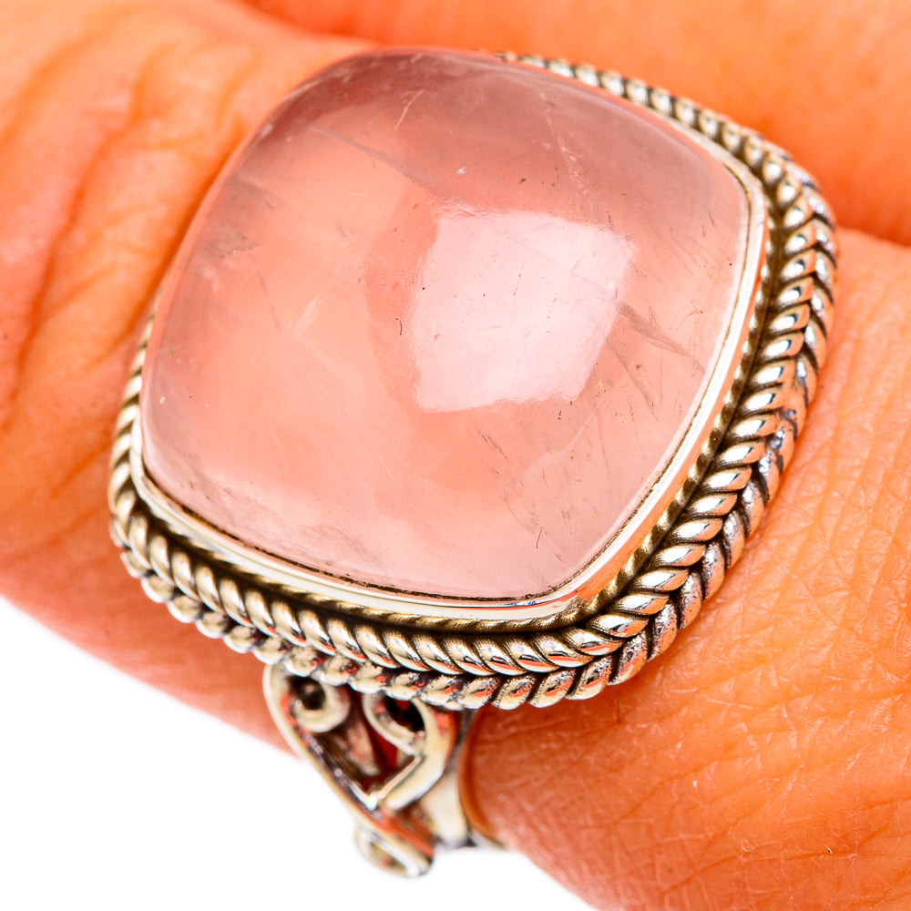 Rose Quartz Rings handcrafted by Anasilvercos - RING102281