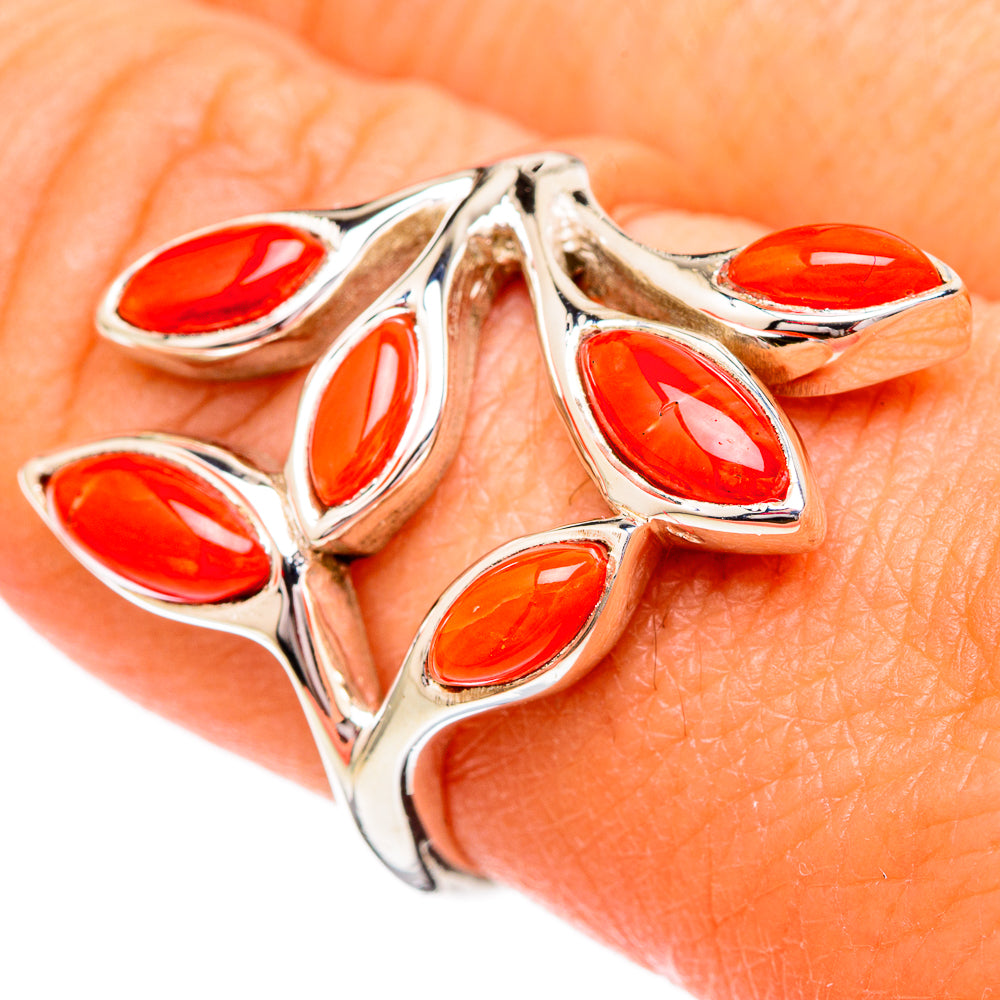 Mediterranean Red Coral Rings handcrafted by Anasilvercos - RING102282