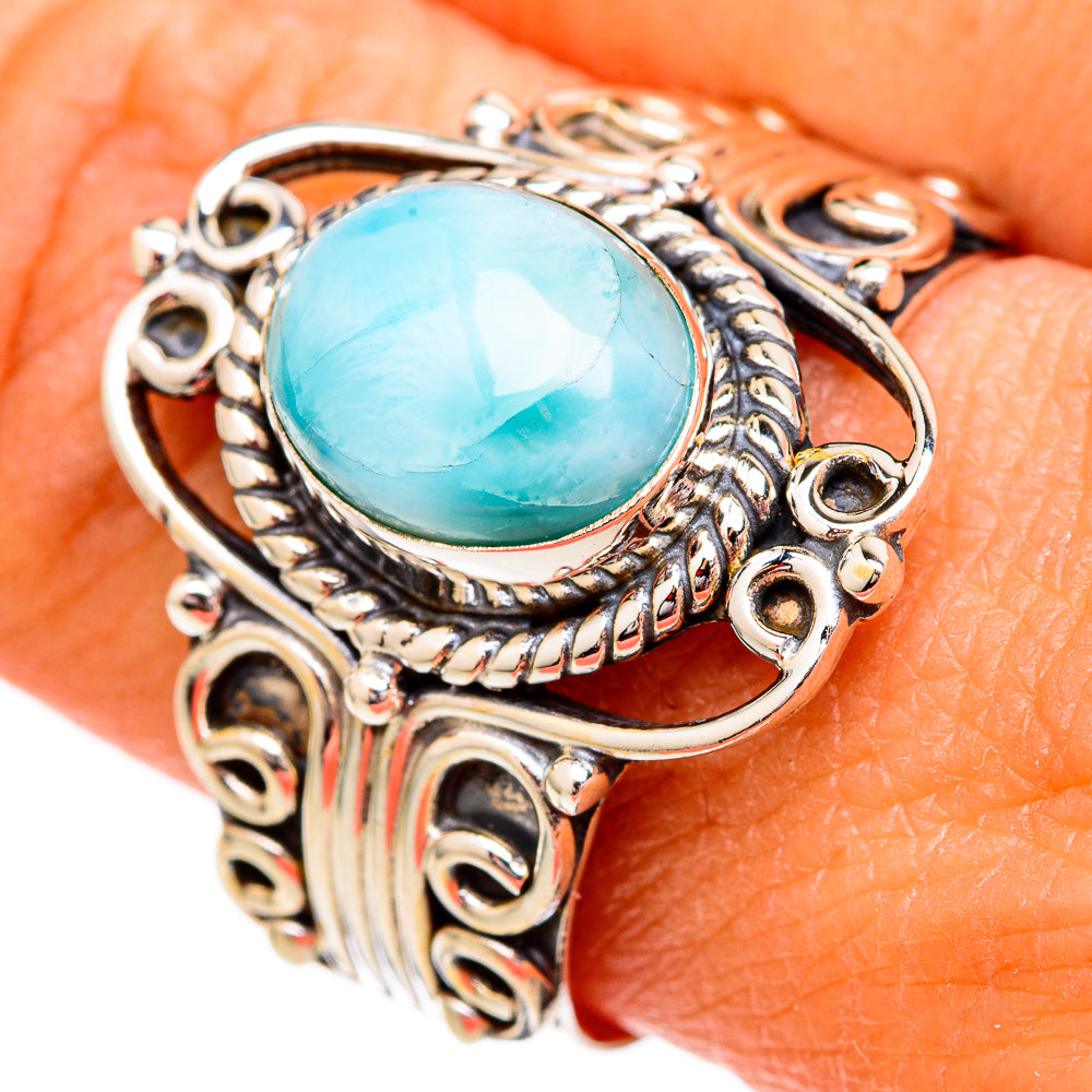 Larimar Rings handcrafted by Anasilvercos - RING102300