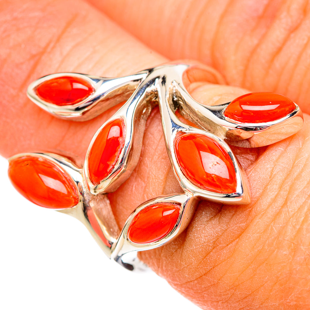 Mediterranean Red Coral Rings handcrafted by Anasilvercos - RING102311