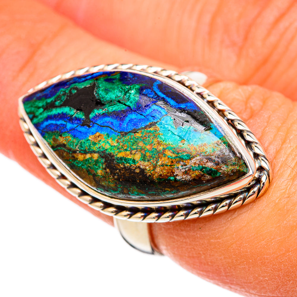 Azurite Malachite Rings handcrafted by Anasilvercos - RING102324