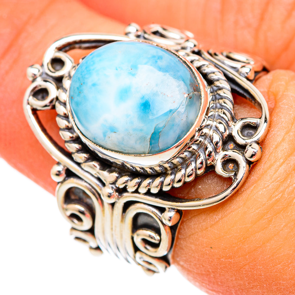 Larimar Rings handcrafted by Anasilvercos - RING102327