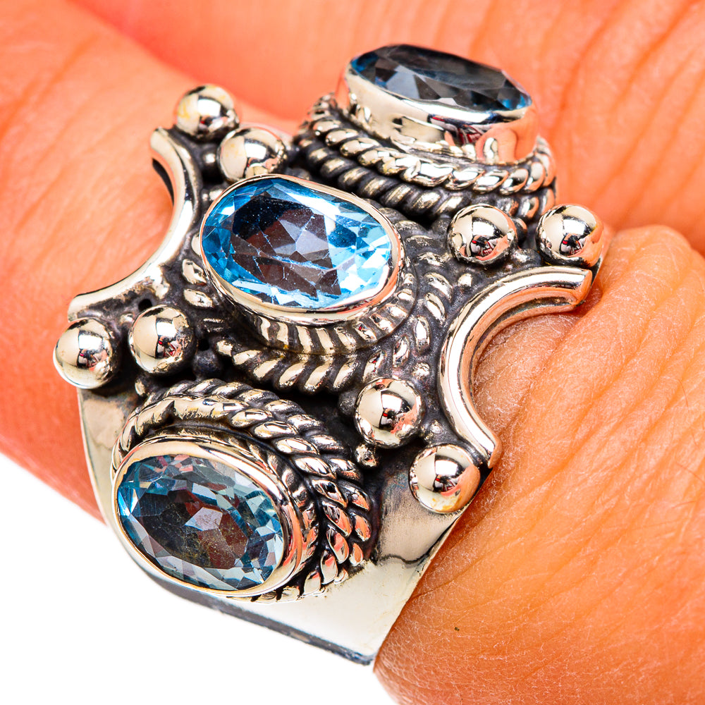 Blue Topaz Rings handcrafted by Anasilvercos - RING102328