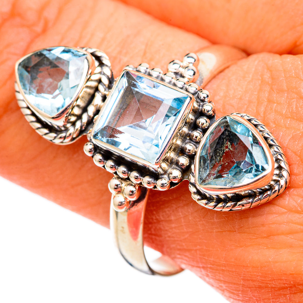 Blue Topaz Rings handcrafted by Anasilvercos - RING102370