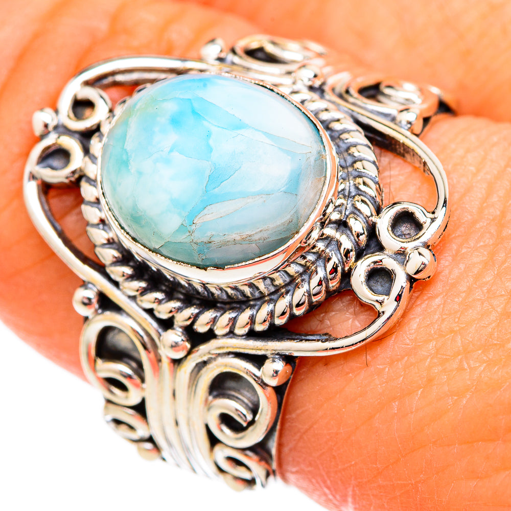 Larimar Rings handcrafted by Anasilvercos - RING102386