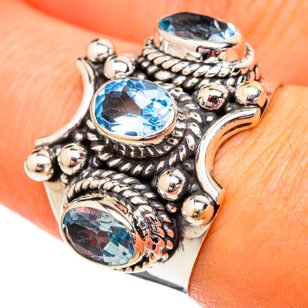 Blue Topaz Rings handcrafted by Anasilvercos - RING102407