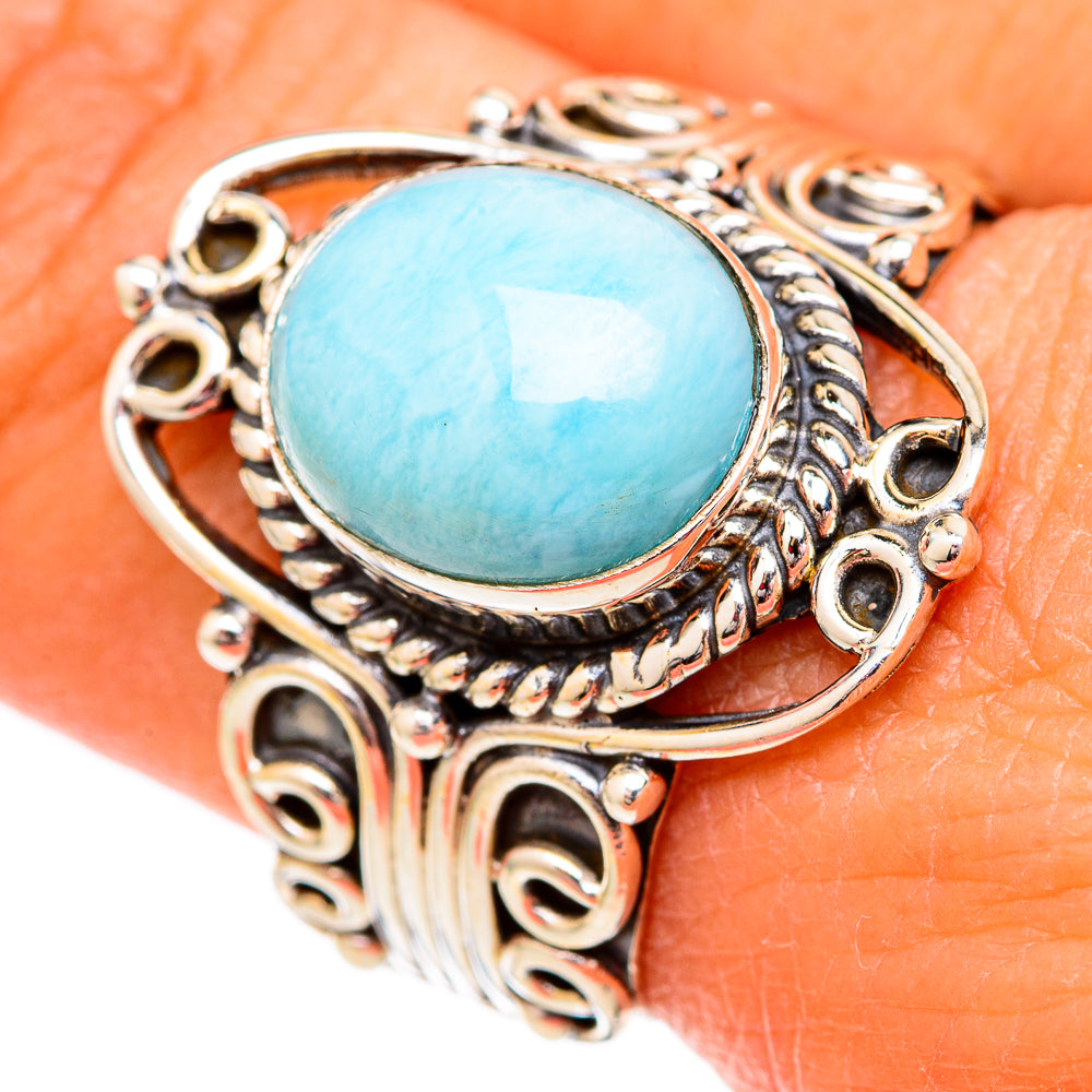 Larimar Rings handcrafted by Anasilvercos - RING102475