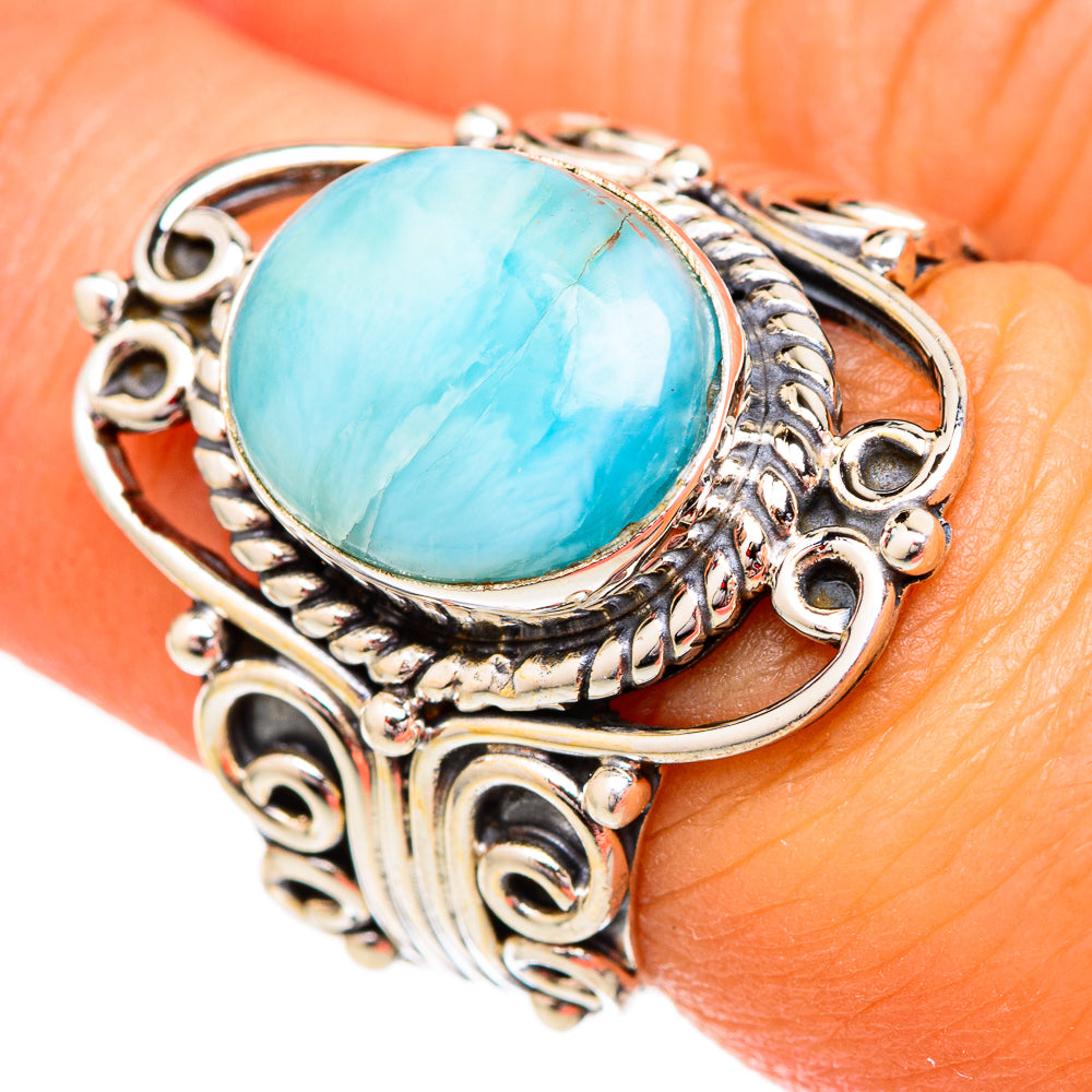 Larimar Rings handcrafted by Anasilvercos - RING102482
