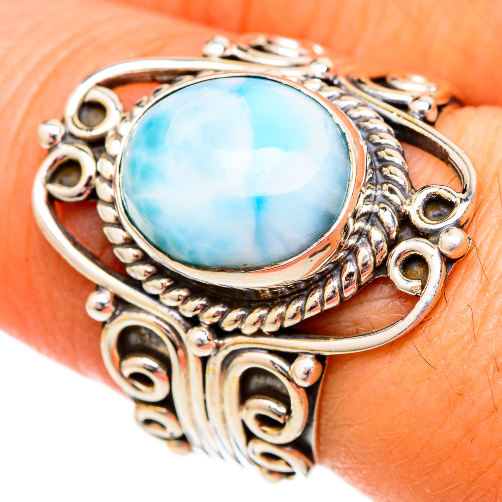 Larimar Rings handcrafted by Anasilvercos - RING102507