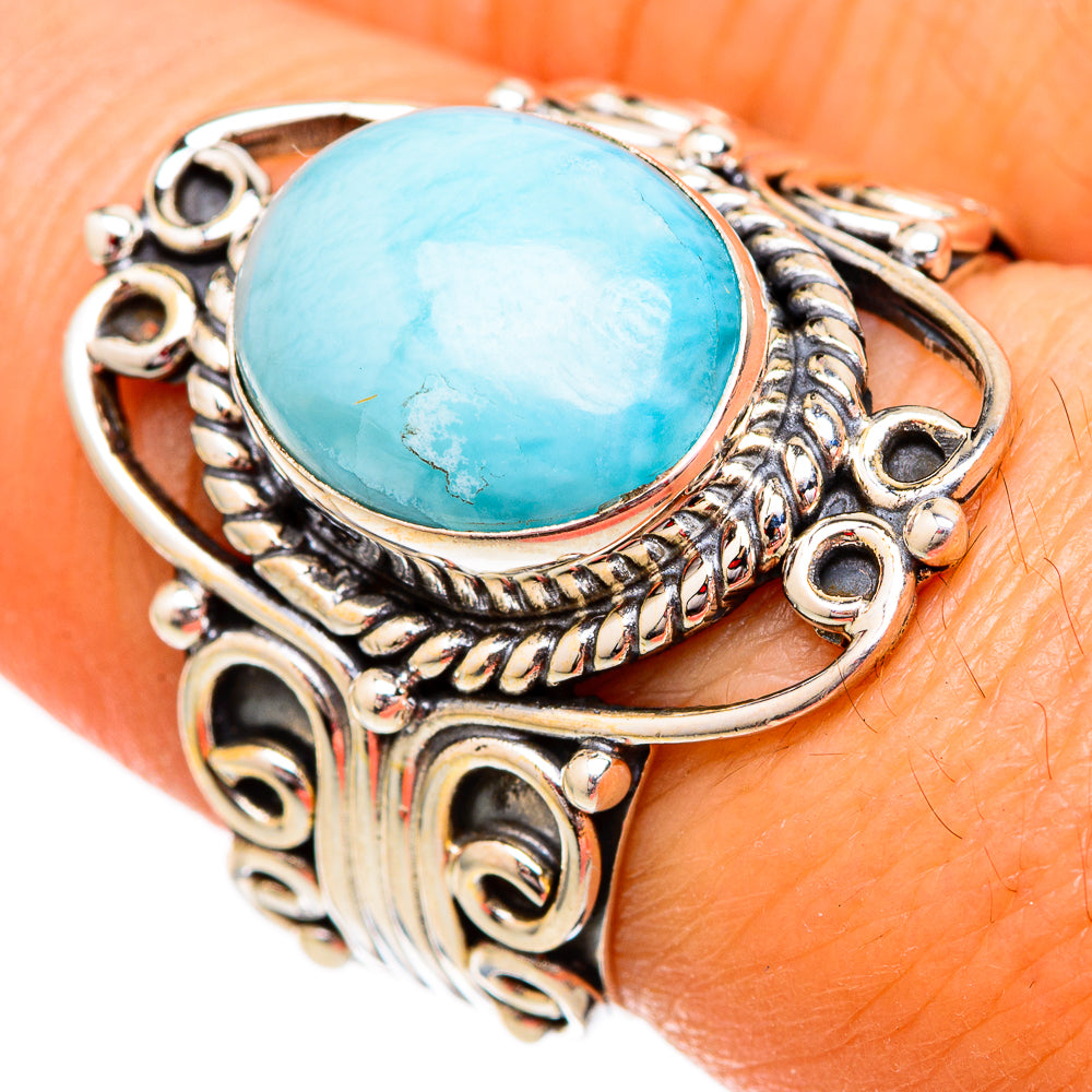 Larimar Rings handcrafted by Anasilvercos - RING102513
