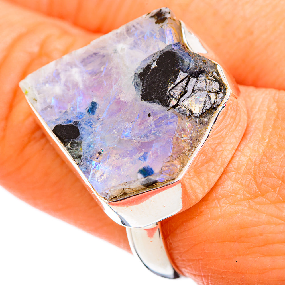 Rainbow Moonstone Rings handcrafted by Anasilvercos - RING102527