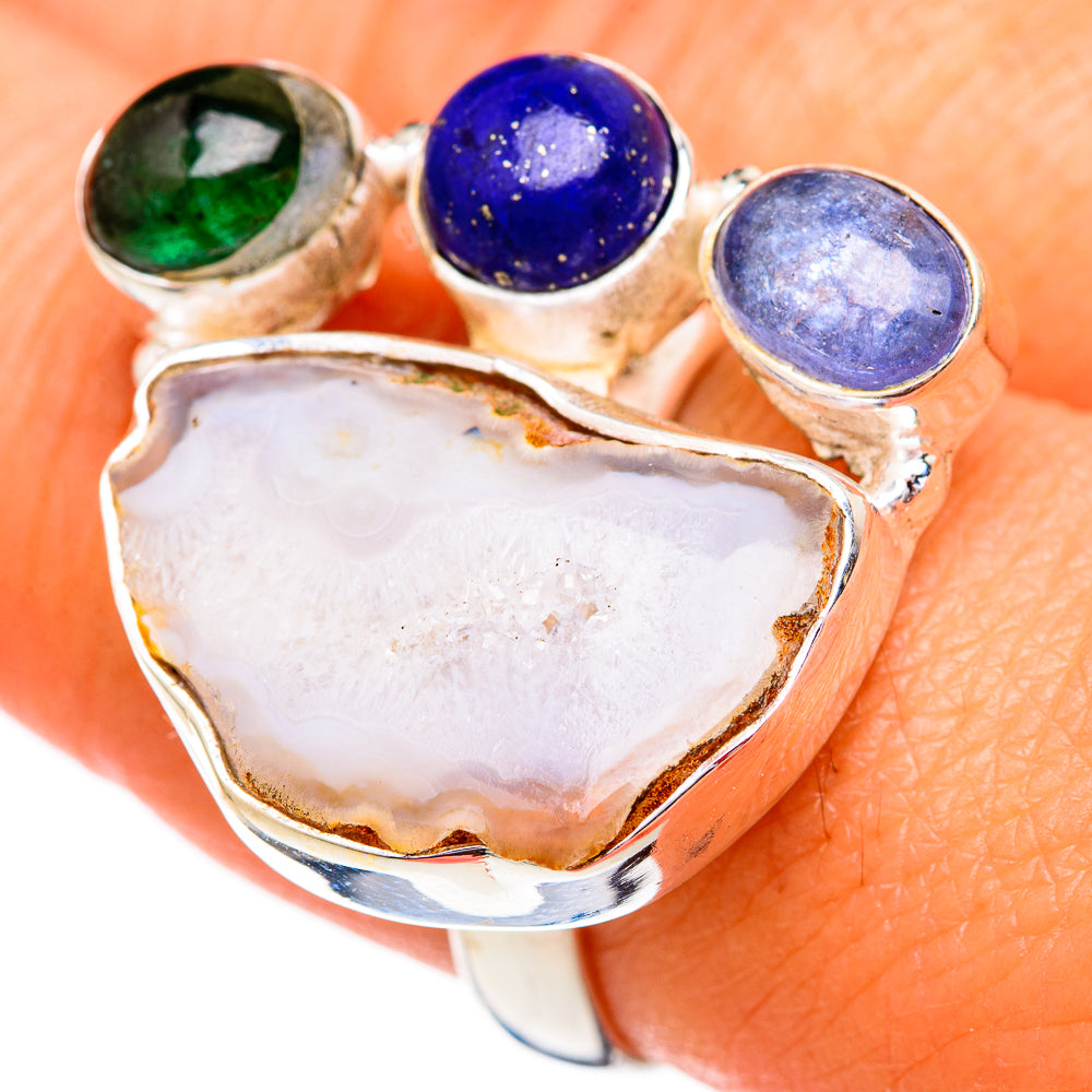 White Geode Slice Rings handcrafted by Anasilvercos - RING102528