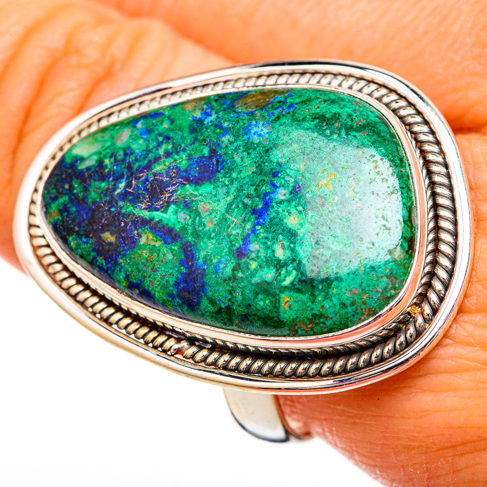 Azurite Malachite Rings handcrafted by Anasilvercos - RING102529