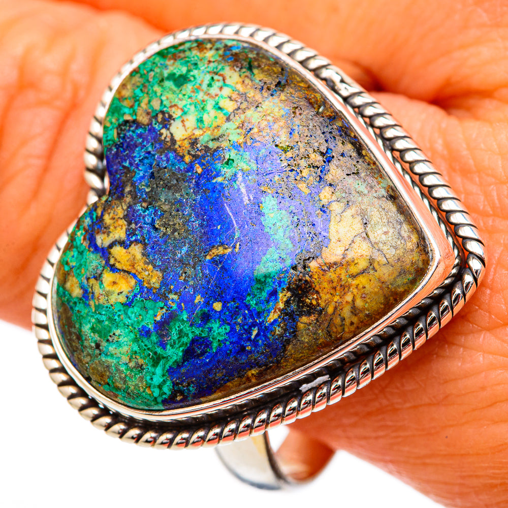 Azurite Malachite Rings handcrafted by Anasilvercos - RING102530