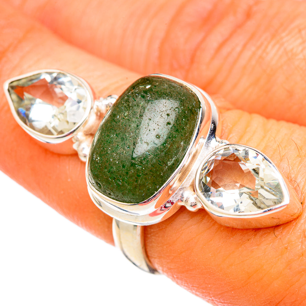 Green Aventurine Rings handcrafted by Anasilvercos - RING102547