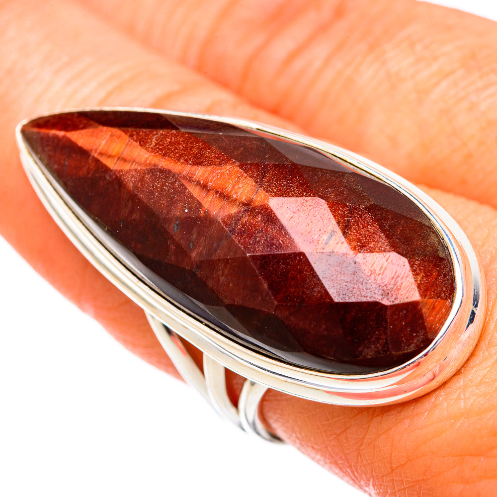 Red Tiger Eye Rings handcrafted by Anasilvercos - RING102550
