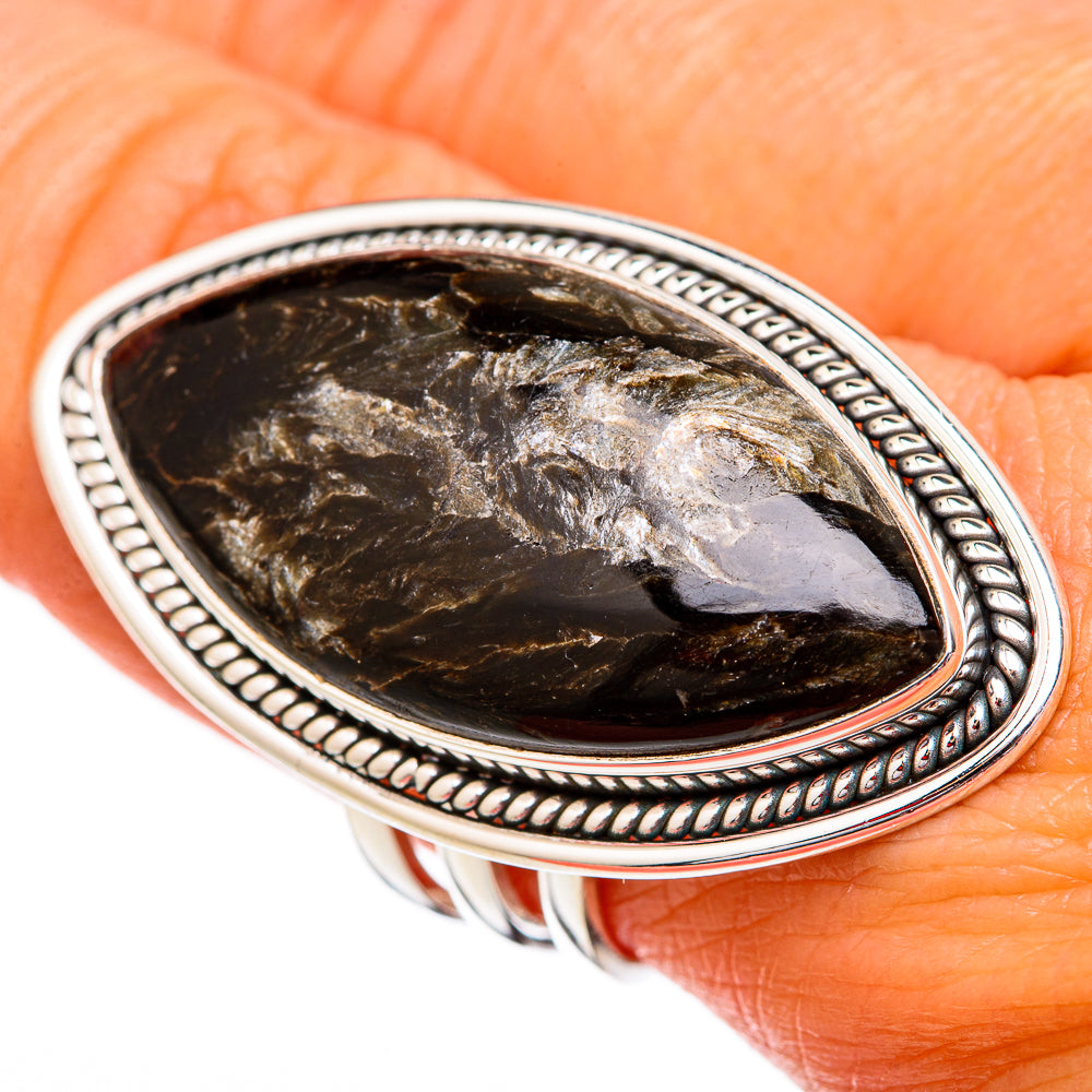 Golden Seraphinite Rings handcrafted by Anasilvercos - RING102552