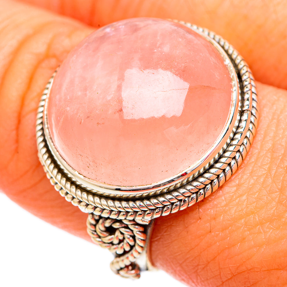 Rose Quartz Rings handcrafted by Anasilvercos - RING102556