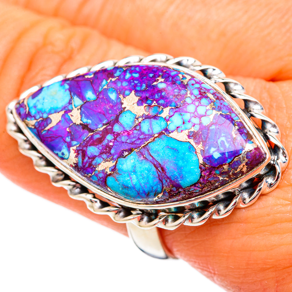 Purple Copper Composite Turquoise Rings handcrafted by Anasilvercos - RING102558