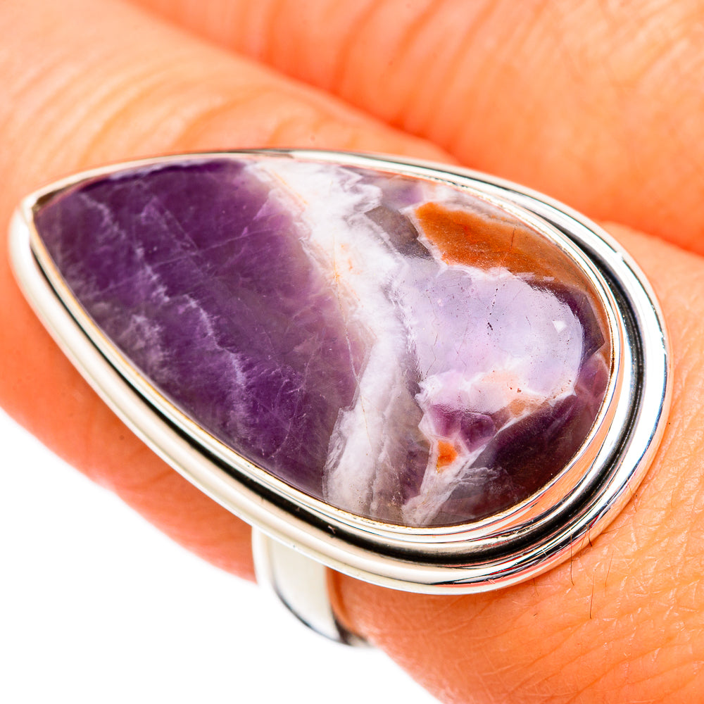 Chevron Amethyst Rings handcrafted by Anasilvercos - RING102559