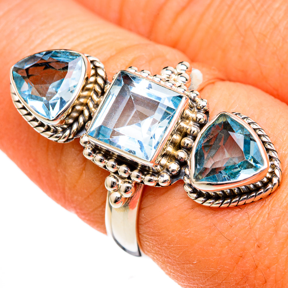 Blue Topaz Rings handcrafted by Anasilvercos - RING102567