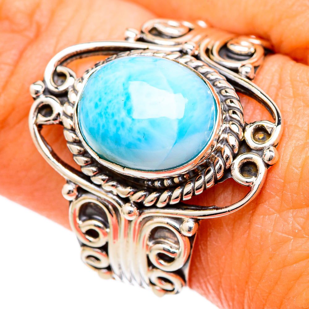 Larimar Rings handcrafted by Anasilvercos - RING102569