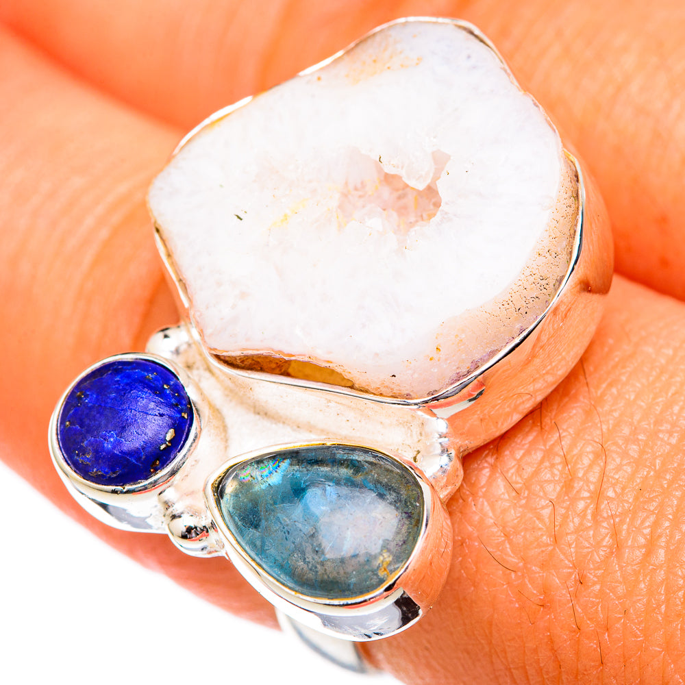 White Geode Slice Rings handcrafted by Anasilvercos - RING102591