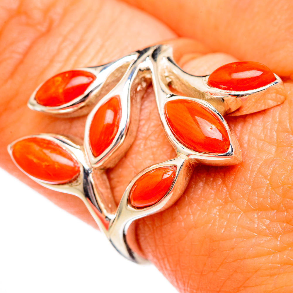 Mediterranean Red Coral Rings handcrafted by Anasilvercos - RING102602