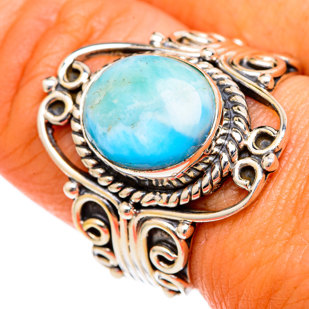 Larimar Rings handcrafted by Anasilvercos - RING102615