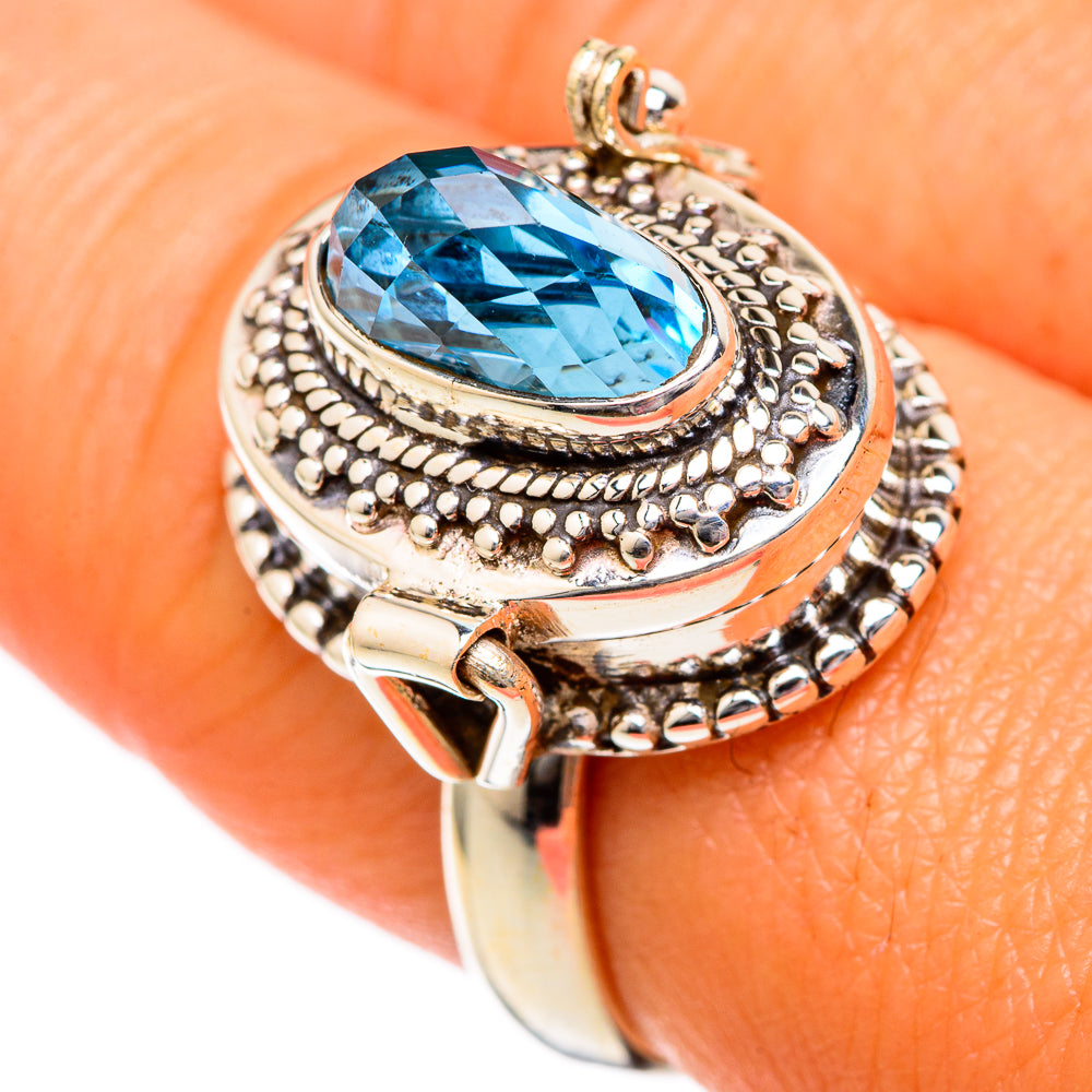 Blue Topaz Rings handcrafted by Anasilvercos - RING102617
